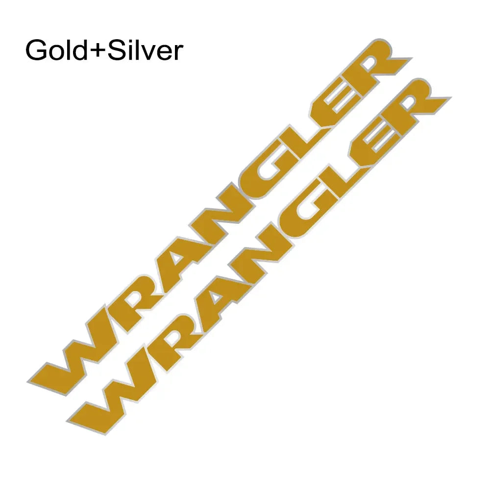Jeep Wrangler Hood & Door Vinyl Decal – Engine Cover Bonnet Sticker | JK, JL, TJ, YJ, Unlimited, Sahara | 13 Colors - 200000182:350853#Gold Silver-200000182:173#Black Gray-200000182:175#Black Red-200000182:366#Carbon Fiber-200000182:350852#Matt Black-  DRIVEN - 12