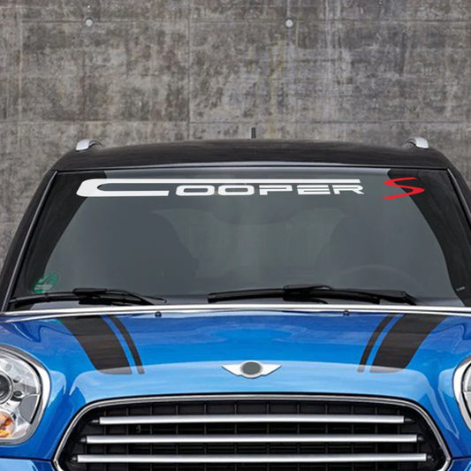 Windshield Sticker for Mini Cooper S / JCW (R50, R53, R55, R56, R60, R61, F55, F56, F60) | Vinyl Windscreen Decal - 200000182:350852#Orange-  DRIVEN - 2