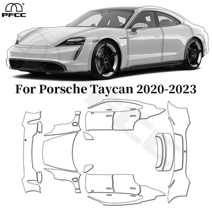 Precut PPF for Porsche Taycan (2020–2023) | 9-Mil TPU Paint Protection Film Clear Bra - 200000182:350853#Rear Trunk;5:200000990#Clear Film-200000182:350850#Hood;5:200000990#Clear Film-200000182:350686#Front;5:200000990#Clear Film-200000182:350852#Doors;5:200000990#Clear Film-200000182:10#Whole Set;5:200000990#Clear Film-  DRIVEN - 1