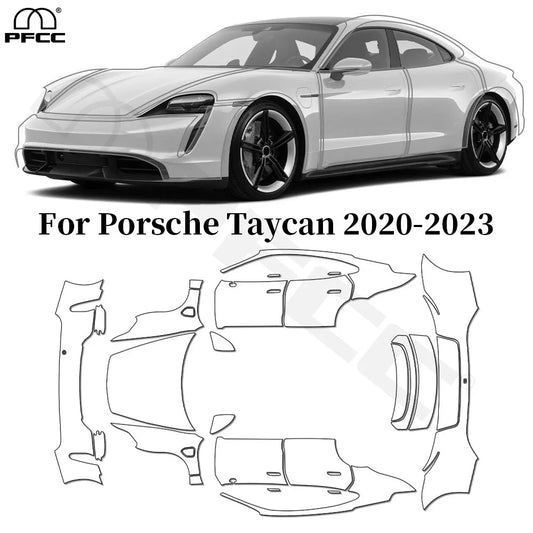 Precut PPF for Porsche Taycan (2020–2023) | 9-Mil TPU Paint Protection Film Clear Bra - 200000182:10#Whole Set;5:200000990#Clear Film-  DRIVEN - 1