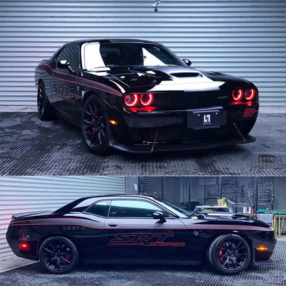 Full Body Hood Custom Decoration Decal for Ford / Dodge Challenger / Dodge SRT | Large-Format Vinyl Kit - 200000182:29#picture color-  DRIVEN - 2