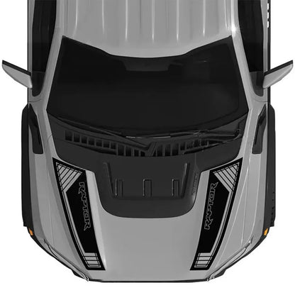 Custom Matte Black Engine Hood Stripe Kit | Front Graphics for Ford Raptor / Mustang - 200000182:200006152#K-200000182:1052#J-200000182:173#G-200000182:366#F-200000182:200013901#I-  DRIVEN - 4