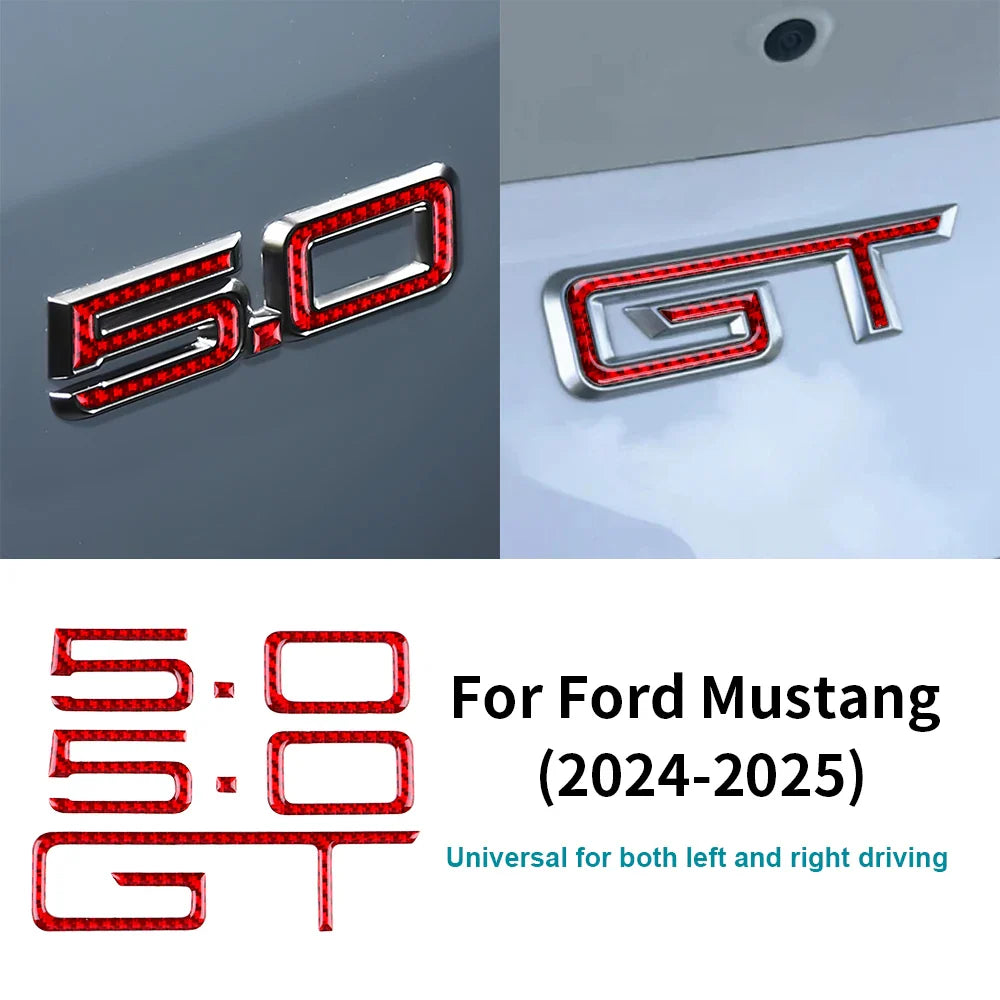 Real Soft Carbon Fiber Rear Panel Trim for Ford Mustang GT (2024-2026) | LHD & RHD - 200000182:29#Red Carbon-200000182:193#Black Carbon-  DRIVEN - 7