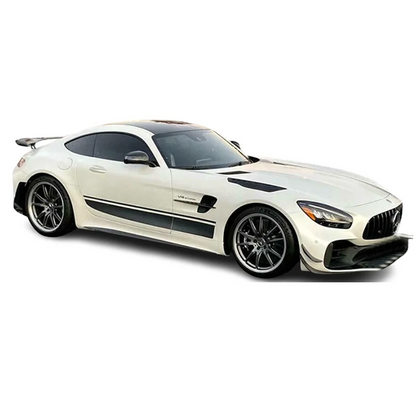 AMG Racing Hood Stripe & Waistline Decal for Mercedes-Benz AMG GTR / GTS / C63 | Green Vinyl Graphics - 200000182:193#black-200000182:175#green-  DRIVEN - 5