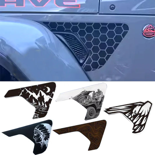 Eagle, Mountain Topo & Honeycomb Fender Vent Decal for Jeep Wrangler JL / Gladiator JT (2018–2023) | Vinyl Graphics - 200000182:173#C-  DRIVEN - 1