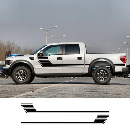 Long Side Door Skirt Stripe Decal for Ford F-150 Raptor | Self-Adhesive Vinyl Kit - 200000182:193#Glossy Black-200000182:29#Glossy White-200000182:691#Glossy Gray-200000182:10#Glossy Red-200000182:173#Matt Black-  DRIVEN - 1