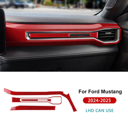 Real Soft Carbon Fiber Interior Trim for Ford Mustang GT / Dark Horse / EcoBoost (2024-2025) - 200000182:350853#Type B For LHD Black-200000182:350852#Type A For RHD Red-200000182:350850#Type A For RHD Black-200000182:350686#Type A For LHD Red-200000182:175#Type C For LHD Black-  DRIVEN - 14