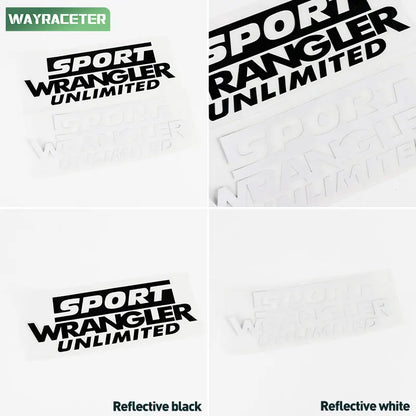 Jeep Wrangler Reflective Fender & Hood Decal – Rubicon / Unlimited / Sport | JK JL TJ YJ CJ - 200000182:193#Reflective black-200000182:29#Reflective white-200000182:350852#Reflective orange-200000182:175#Reflective green-200000182:10#Reflective red-  DRIVEN - 2