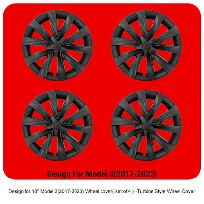 18" Sakura Style Hub Cap for Tesla Model 3 (2017–2023) | 4-Piece ABS Replacement Wheel Cover