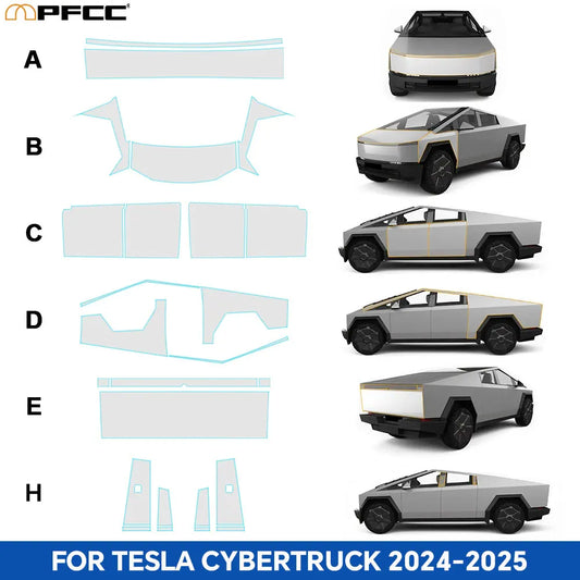Precut PPF Clear Bra for Tesla Cybertruck (2024–2026) | 9-Mil TPU Paint Protection Film - 14:366#Whole Set;5:200000990#Glossy Clear Film-  DRIVEN - 1