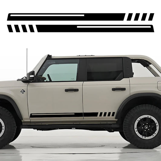 Door Side Wrapping Vinyl Film Kit for Ford Bronco | Waterproof PVC Word Decal Sticker - 200000182:173#Matt Black-  DRIVEN - 2