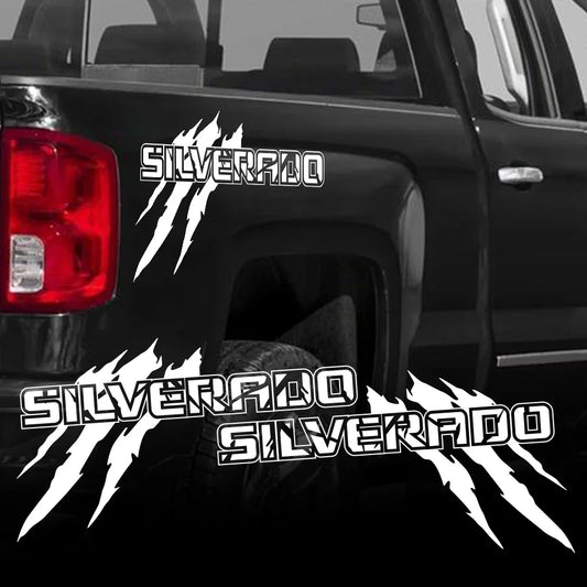 Claw Style Bed Side Decal for Chevrolet Silverado 1500 / 2500 / Z71 / S10 | Pickup Vinyl Graphic - 200000182:200013901#Carbon Fiber;5:361386#70x38.9cm-  DRIVEN - 2