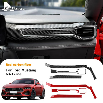 Real Soft Carbon Fiber Interior Trim for Ford Mustang GT / Dark Horse / EcoBoost (2024-2025) - 200000182:350853#Type B For LHD Black-200000182:350852#Type A For RHD Red-200000182:350850#Type A For RHD Black-200000182:350686#Type A For LHD Red-200000182:175#Type C For LHD Black-  DRIVEN - 1