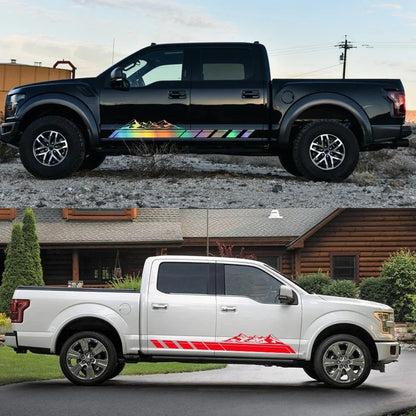 Mountain Peak Off-Road Vinyl Decal for Suzuki Jimny & Ford Bronco | 2-Piece Body Sticker - 200000182:771#Matt Silver-200000182:200006152#Colorful Laser-200000182:200004890#Carbon Fiber-200000182:173#Matt Black-200000182:350853#Glossy White-  DRIVEN - 3