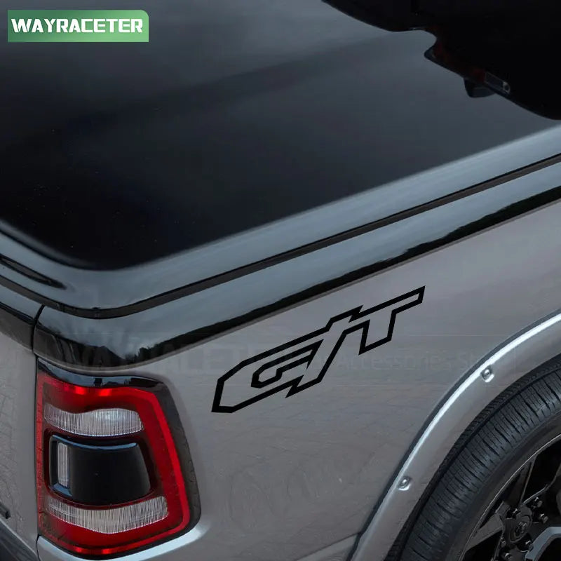 GT Rear Trunk Side Body Graphic Decal for Dodge RAM 1500 (2021–2024) | 2-Piece Vinyl Sticker - 200000182:193#Reflective black-200000182:29#Reflective white-200000182:10#Reflective red-200000182:366#Reflective yellow-200000182:175#Reflective green-  DRIVEN - 4