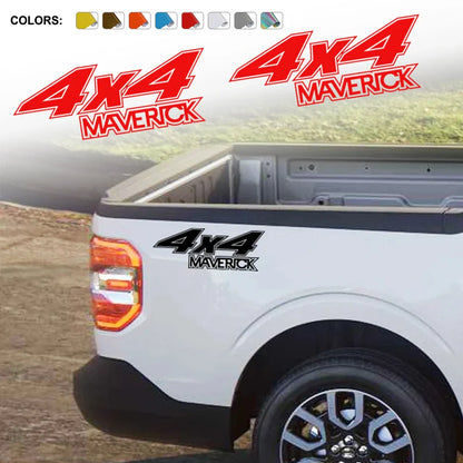 4x4 Rear Bed Side Decal for Ford Maverick XL / XLT / Lariat (2022) | Vinyl Truck Sticker - 200000182:200004890#Matt Black-200000182:771#Carbon Fiber-200000182:173#Glossy Blue-200000182:350850#Matt Gold-200000182:350853#Matt Silver-  DRIVEN - 1