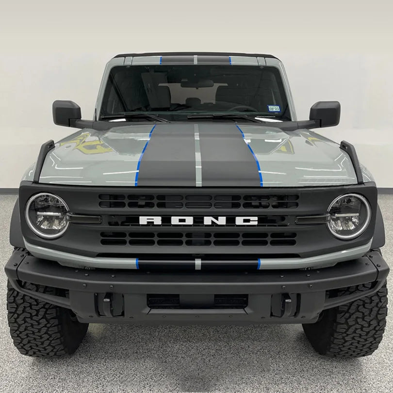 Matte Black Double Stripe Hood Scoop Decal for Ford Bronco (2021–2023) | Personalized Vinyl Overlay - 200000182:691#B-200000182:29#A-200000182:1052#E-200000182:10#C-200000182:496#G-  DRIVEN - 6