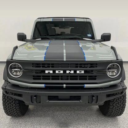Matte Black Double Stripe Hood Scoop Decal for Ford Bronco (2021–2023) | Personalized Vinyl Overlay - 200000182:691#B-200000182:29#A-200000182:1052#E-200000182:10#C-200000182:496#G-  DRIVEN - 6