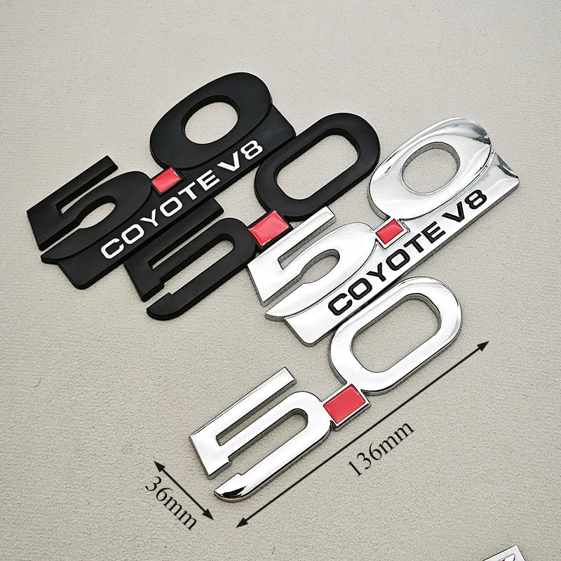 3D Metal GT350 / Shelby / 5.0 Fender & Trunk Badge | Ford Mustang Emblem Sticker - 200000182:350852#GT350 Silver Red-200000182:366#GT500 Silver Red-200000182:691#5.0 V8 Chrome-200000182:10#5.0 V8 Black-200000182:193#5.0 Chrome-  DRIVEN - 5