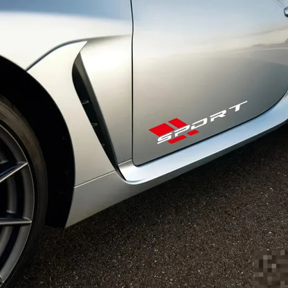 Sport Style Body & Fender Decal | 2-Piece Waterproof Vinyl Sticker for Cars, Motorcycles & Helmets - 14:200004889#black-14:200004890#white and red-  DRIVEN - 4