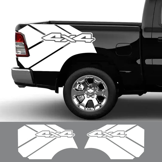 Dodge RAM Rebel & TRX Rear Bed Side Grunge 4x4 Vinyl Graphic Decal – Truck Bed & Trunk Decor | 12 Finishes - 200000182:200004890#Carbon Fiber-  DRIVEN - 2