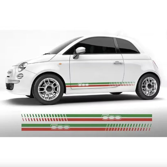 Italian Flag Stripe Decal Kit for Fiat 500 | Green White Red Side Body Vinyl Graphics - <none>-  DRIVEN - 1