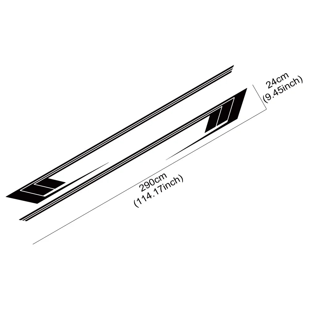 Jeep Cherokee XJ Retro Hockey Stick Racing Side Stripe Decal – Body Door & Side Skirt Vinyl (2 Pcs) | 8 Finishes - 200000182:173#Carbon Fiber-200000182:10#Glossy Red-200000182:350852#Matt Black-200000182:366#Matt Silver-200000182:175#Colorful Laser-  DRIVEN - 5