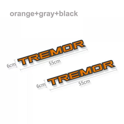 Off-Road Mountain Scratch Bedside Decal for Ford F-150 Tremor / Ranger / F-250 / F-350 | Orange Vinyl Pair - 200000182:193#A-200000182:29#B-200000182:691#c-200000182:350686#d-200000182:496#e-  DRIVEN - 7