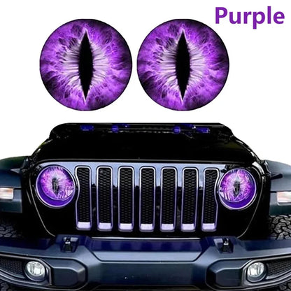 Beast Eyes Headlight Decals – Car & Jeep Headlight Sticker | 6 Colors | Universal Fit - 200000182:10#Yellow-200000182:691#Red-200000182:366#Blue-200000182:350852#Green-200000182:29#Purple-  DRIVEN - 8