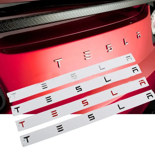 Chrome Tesla Logo Rear Tailgate Emblem Badge | Model 3 / S / X / Y Trunk Sticker Accessory - 14:200004889#Sliver-  DRIVEN - 1