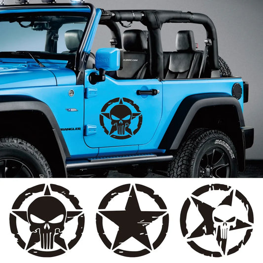 Army Star Vinyl Decal Sticker – Jeep Wrangler & All 4x4 Models | 3 Patterns, 4 Sizes, 4 Styles - 200000182:193#A;355:203282825#Laser;5:361385#20x20cm-  DRIVEN - 1