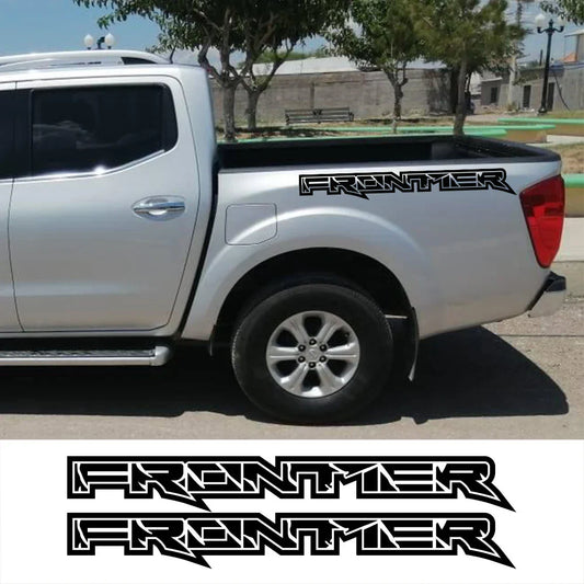 Rear Trunk Side Stripe Decal for Nissan Frontier NP300 / D40 / D22 | 2-Piece Pickup Vinyl Graphic - 200000182:366#Glossy Yellow-  DRIVEN - 1