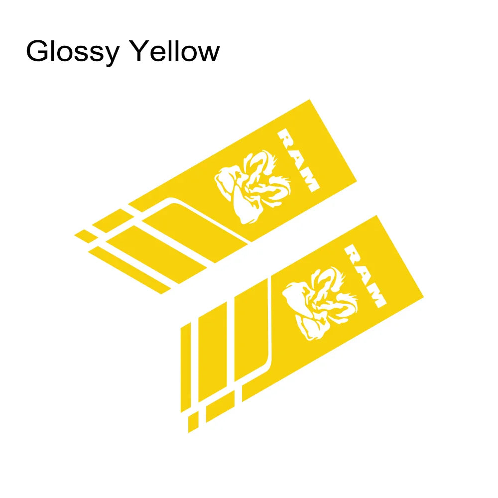 Back Door & Side Decal for Dodge RAM 1500 / 2500 HEMI Rebel 5.7L | Pickup Vinyl Sticker - 200000182:193#Glossy Black-200000182:366#Glossy Yellow-200000182:29#Glossy White-200000182:200004890#Colorful Laser-200000182:173#Glossy Blue-  DRIVEN - 12