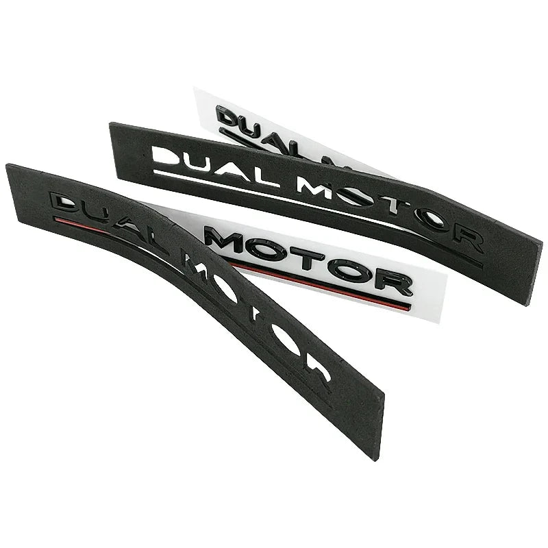 3D ABS DUAL MOTOR Chrome Red Line Emblem Badge for Tesla | Trunk & Body Styling Sticker - 14:200004890#Bright black red-14:200004889#silver red-14:365458#red-14:200002130#Matte black-14:200003699#Bright black-  DRIVEN - 5