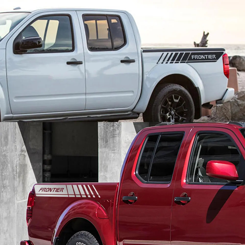 Rear Trunk Side Decal for Nissan Frontier NP300 | 2-Piece Pickup Vinyl Graphic - 200000182:193#Glossy Black-200000182:29#Glossy White-200000182:350850#Matt Black-200000182:350853#Carbon Fiber-200000182:496#Matt Silver-  DRIVEN - 4