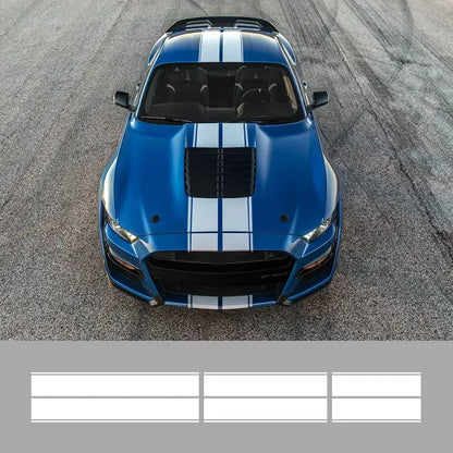 Hood, Roof & Trunk Stripe Decal for Ford Mustang EcoBoost / Shelby GT | PVC Racing Kit - 200000182:350852#Glossy Orange-200000182:10#Glossy Red-200000182:175#BLack Red-200000182:366#Glossy Yellow-200000182:193#Glossy Black-  DRIVEN - 1