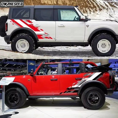 Racing Sport Body Side Decal for Ford Bronco & SUV Hardcore / Raptor Style | Vinyl Wrap Sticker - 200000182:193#G-D G-S-W-200000182:29#G-D G-L G-S-200000182:691#R-S-W-200000182:10#G-D G-S-200000182:350852#DIY color-  DRIVEN - 4