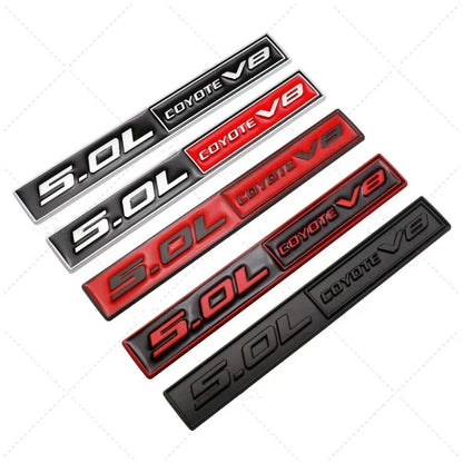3D Metal 5.0 COYOTE V8 Trunk & Fender Emblem | Ford Mustang Badge Accessory - 200000182:350852#Full Black-200000182:691#Black Red-200000182:10#Red Black-200000182:193#Silver Red-200000182:29#Silver Black-  DRIVEN - 2