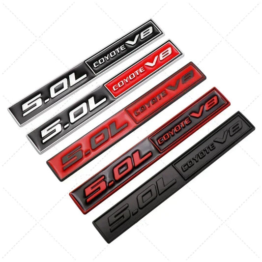 3D Metal 5.0 COYOTE V8 Trunk & Fender Emblem | Ford Mustang Badge Accessory - 200000182:350852#Full Black-  DRIVEN - 2