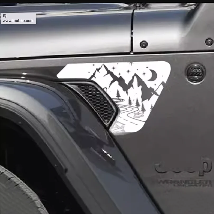 Eagle, Mountain Topo & Honeycomb Fender Vent Decal for Jeep Wrangler JL / Gladiator JT (2018–2023) | Vinyl Graphics - 200000182:173#C-200000182:496#B-200000182:10#A-200000182:200006152#K-200000182:1052#G-  DRIVEN - 4