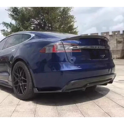 Real Carbon Fiber Rear Bumper Diffuser & Splitters for Tesla Model S (2017+) | Back Lip Body Kit - 14:200004891#Forged Carbon-14:200004889#FRP Matte Black-14:200004890#Carbon fiber-  DRIVEN - 6
