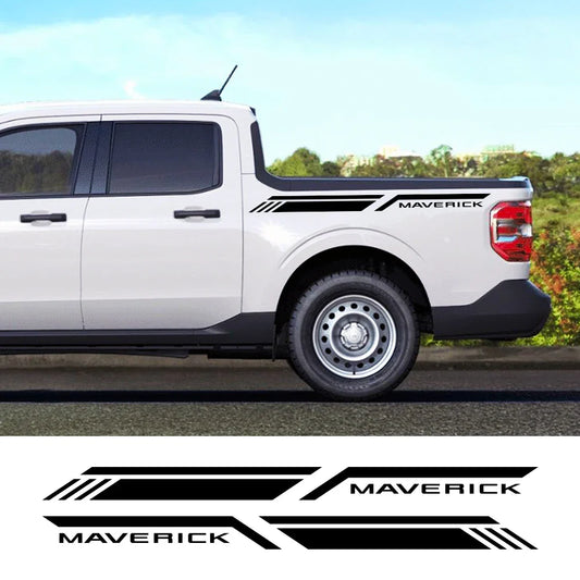 Trunk Side Stripe Decal for Ford Maverick XL / XLT / Lariat | Pickup Bed Vinyl Sticker - 200000182:29#Glossy White-  DRIVEN - 2