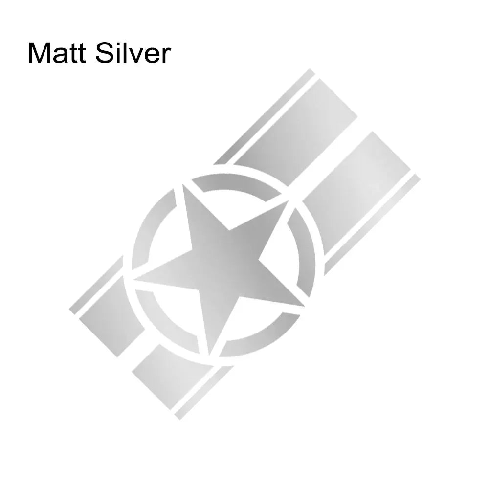 Jeep Hood Cover Decal – Pentagram Star Vinyl Sticker | Wrangler JK JL TJ, Renegade, Patriot, Trailhawk, Rubicon - 200000182:350852#Glossy White-200000182:350850#Glossy Black-200000182:10#Glossy Red-200000182:350853#Glossy Gray-200000182:771#Matt Gold-  DRIVEN - 7