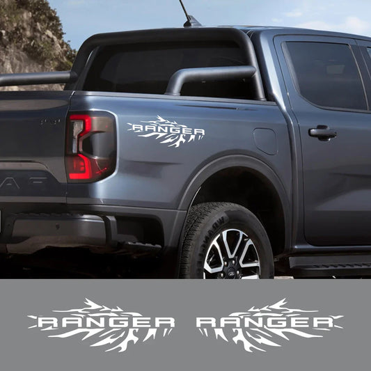 Splash Bed Side Decal for Ford Ranger Raptor XL / XLT / Lariat | 2-Piece Matte Vinyl Truck Graphic - 200000182:366#Matt Gold-  DRIVEN - 2