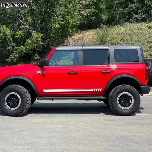 First Edition Carbon Fiber Door Side Stripe Decal for Ford Bronco 4-Door (2021–2025) | Vinyl Graphics Kit - 200000182:29;5:361385#4 door-  DRIVEN - 1