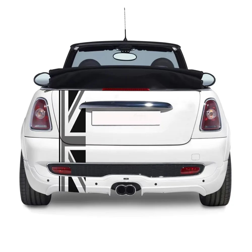 Union Jack Rear Trunk Decal for Mini Cooper One / JCW / S / Clubman / Countryman (F60, R60, R55) | Vinyl Styling Sticker - 200000182:193#Red Union Jack-200000182:29#Gray Union Jack-  DRIVEN - 1