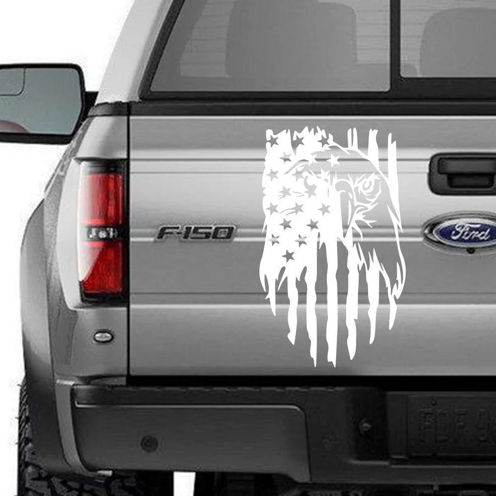 American Bald Eagle Flag Tailgate Decal – Pickup Truck Vinyl Sticker | Ford F-150, Tacoma, Hilux, D-Max, Dodge Ram - 200000182:350852#Glossy Orange;5:361385#50x30cm-200000182:350852#Glossy Orange;5:200000990#40x24cm-200000182:366#Glossy Yellow;5:361385#50x30cm-200000182:366#Glossy Yellow;5:200000990#40x24cm-200000182:691#Glossy Gray;5:361385#50x30cm-  DRIVEN - 3