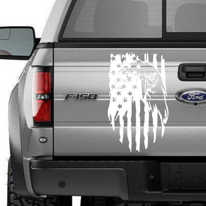 American Bald Eagle Flag Tailgate Decal – Pickup Truck Vinyl Sticker | Ford F-150, Tacoma, Hilux, D-Max, Dodge Ram - 200000182:350852#Glossy Orange;5:361385#50x30cm-200000182:350852#Glossy Orange;5:200000990#40x24cm-200000182:366#Glossy Yellow;5:361385#50x30cm-200000182:366#Glossy Yellow;5:200000990#40x24cm-200000182:691#Glossy Gray;5:361385#50x30cm-  DRIVEN - 3