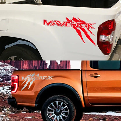 Ford Maverick Claw Style Pickup Bed Side Graphic Kit – Vinyl Decal (2 Pcs) | XLT, XL, V8 | 4 Sizes, 11 Finishes - 200000182:350852#Glossy Orange;5:361386#70x38.9cm-200000182:350852#Glossy Orange;5:361385#50x27.8cm-200000182:350852#Glossy Orange;5:200000990#40x22cm-200000182:10#Glossy Red;5:100014064#90x50cm-200000182:10#Glossy Red;5:361386#70x38.9cm-  DRIVEN - 4