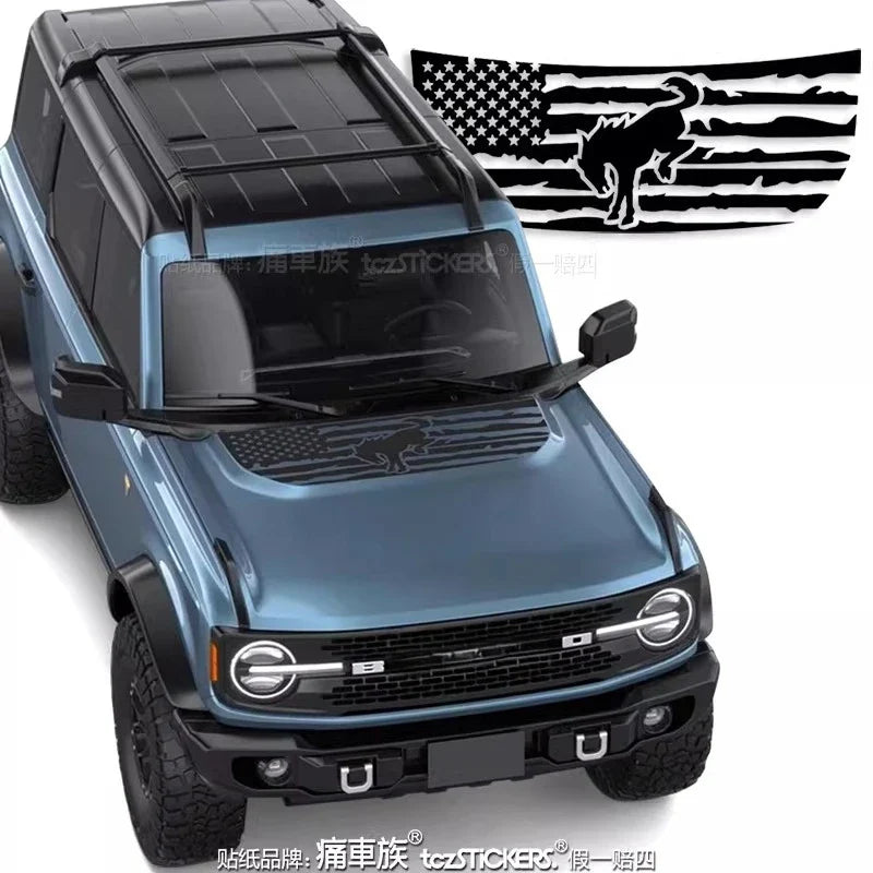 Hood Sporty Fashionable Professional Vinyl Kit for Ford Bronco | PVC Appearance Wrap - 200000182:193#A-200000182:29#B-200000182:691#C-200000182:10#D-200000182:350852#E-  DRIVEN - 3